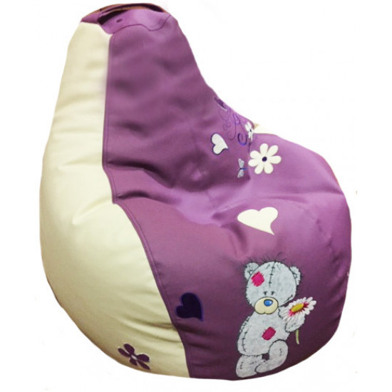 Children's beanbag pouf sportkreslo Teddy Eco leather size L 95*115cm lilac Children's beanbag pouf sportkreslo Teddy Eco leather size L 95*115cm lilac