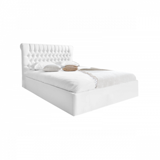 Double bed with lifting mechanism 160x200 Chester Embawood Chipboard/fibreboard/artificial leather color white Double bed with lifting mechanism 160x200 Chester Embawood Chipboard/fibreboard/artificial leather color white