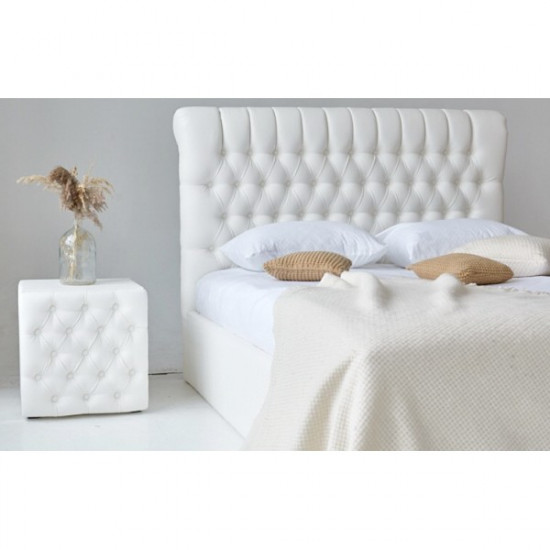 Double bed with lifting mechanism 160x200 Chester Embawood Chipboard/fibreboard/artificial leather color white Double bed with lifting mechanism 160x200 Chester Embawood Chipboard/fibreboard/artificial leather color white
