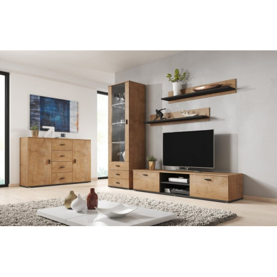 Вітальня CAMA SOHO 2 Дуб Лефкас/Чорний мат Вітальня CAMA SOHO 2 Дуб Лефкас/Чорний мат