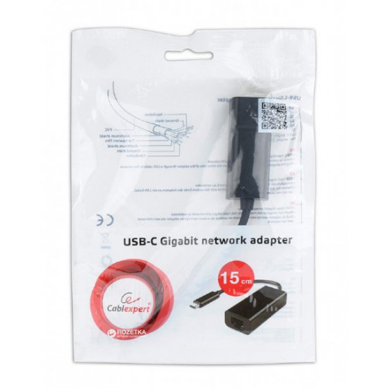 Адаптер Cablexpert USB-C to Gigabit network (A-CM-LAN-01) Адаптер Cablexpert USB-C to Gigabit network (A-CM-LAN-01)