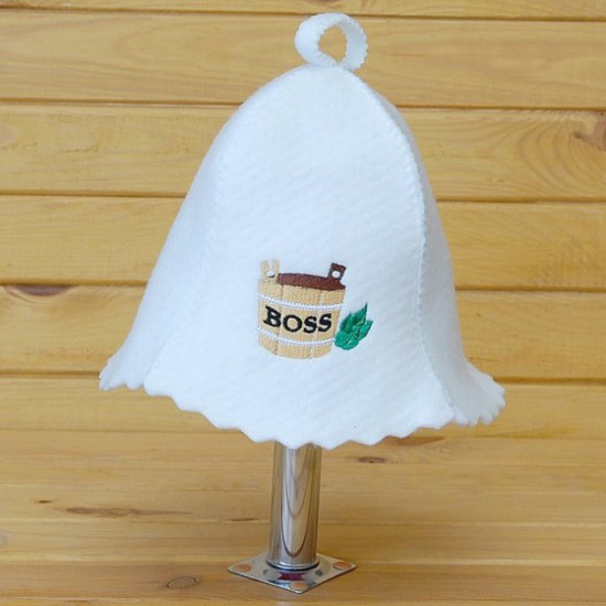 White sauna hat Boss