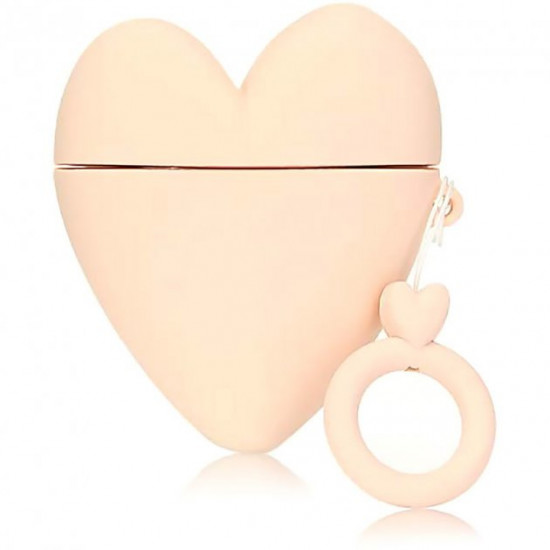 Силіконовий футляр Lucky Heart series для навушників AirPods 1/2 + кільце Рожевий Силіконовий футляр Lucky Heart series для навушників AirPods 1/2 + кільце Рожевий