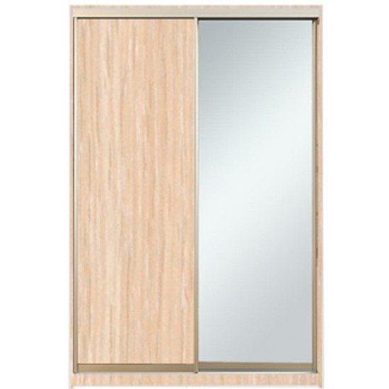 Sliding wardrobe Alexa 220x45x130 Milk oak facades chipboard + Mirror profile Silver Sliding wardrobe Alexa 220x45x130 Milk oak facades chipboard + Mirror profile Silver