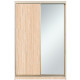 Sliding wardrobe Alexa 220x45x130 Milk oak facades chipboard + Mirror profile Silver Sliding wardrobe Alexa 220x45x130 Milk oak facades chipboard + Mirror profile Silver