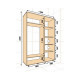Sliding wardrobe Alexa 220x45x130 Milk oak facades chipboard + Mirror profile Silver Sliding wardrobe Alexa 220x45x130 Milk oak facades chipboard + Mirror profile Silver