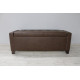 Sovalle Boston bench with drawer, brown eco-leather, wenge legs 1111-02 Sovalle Boston bench with drawer, brown eco-leather, wenge legs 1111-02