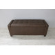 Sovalle Boston bench with drawer, brown eco-leather, wenge legs 1111-02 Sovalle Boston bench with drawer, brown eco-leather, wenge legs 1111-02