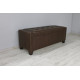 Sovalle Boston bench with drawer, brown eco-leather, wenge legs 1111-02 Sovalle Boston bench with drawer, brown eco-leather, wenge legs 1111-02