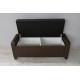 Sovalle Boston bench with drawer, brown eco-leather, wenge legs 1111-02 Sovalle Boston bench with drawer, brown eco-leather, wenge legs 1111-02
