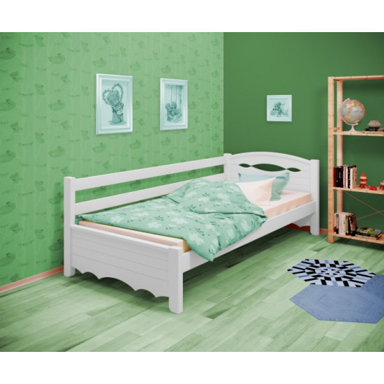 Кровать односпальная угловая RainbowDream Новус 80х190 см белый массив ольхи, без ящиков Кровать односпальная угловая RainbowDream Новус 80х190 см белый массив ольхи, без ящиков