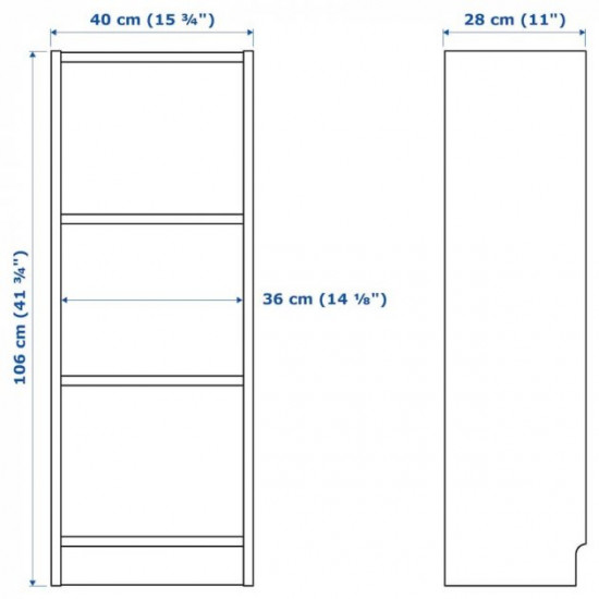 Книжкова шафа IKEA BILLY 40x28x106 см білений дубовий шпон (504.042.06) Книжкова шафа IKEA BILLY 40x28x106 см білений дубовий шпон (504.042.06)