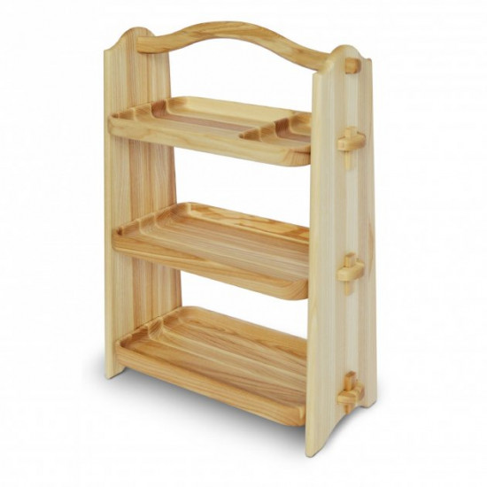 Three-tier wooden table shelf 39x27x13cm Color Natural wood Three-tier wooden table shelf 39x27x13cm Color Natural wood