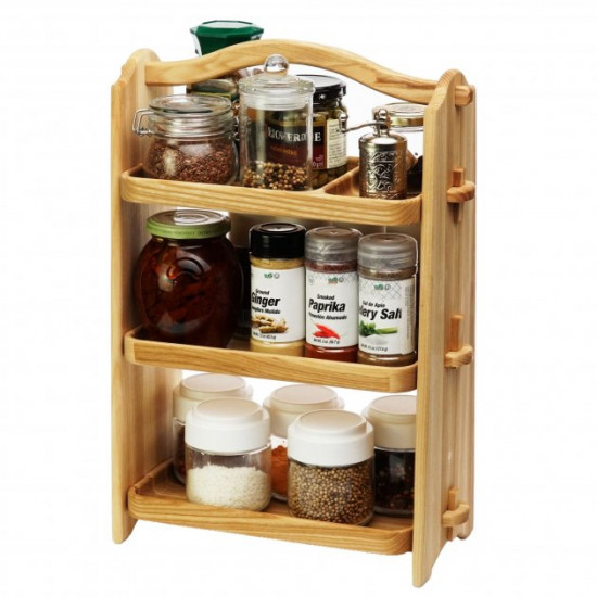 Three-tier wooden table shelf 39x27x13cm Color Natural wood Three-tier wooden table shelf 39x27x13cm Color Natural wood