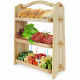 Three-tier wooden table shelf 39x27x13cm Color Natural wood Three-tier wooden table shelf 39x27x13cm Color Natural wood