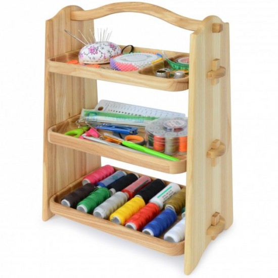 Three-tier wooden table shelf 39x27x13cm Color Natural wood Three-tier wooden table shelf 39x27x13cm Color Natural wood