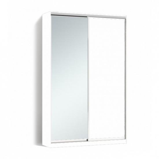 Sliding wardrobe Alexa-D 220x60x150 White facades chipboard profile Silver Sliding wardrobe Alexa-D 220x60x150 White facades chipboard profile Silver