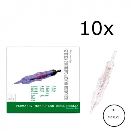 10x Модульная игла 1R 0.25мм картридж для перманентного макияжа 10x Модульная игла 1R 0.25мм картридж для перманентного макияжа
