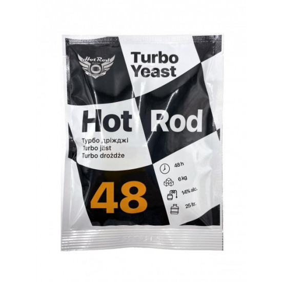 Спиртові турбо дріжджі Hot Rod 48 на 25 л (146 г) Спиртові турбо дріжджі Hot Rod 48 на 25 л (146 г)