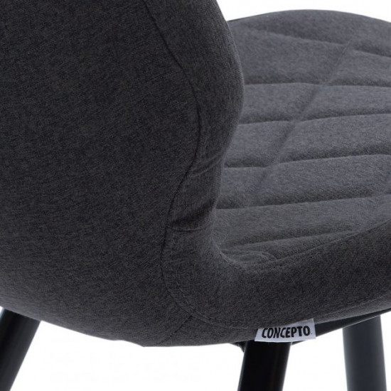 Chair for kitchen, cafe, bar, restaurant Diamond metal black/fabric gray graphite Concepto Chair for kitchen, cafe, bar, restaurant Diamond metal black/fabric gray graphite Concepto