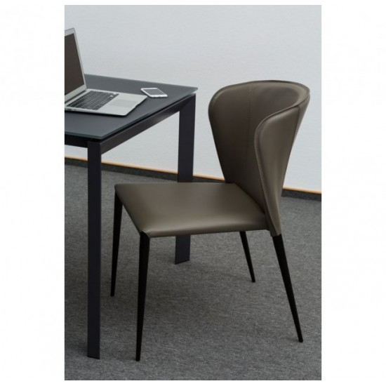 Chair for kitchen, cafe, bar, restaurant Arthur metal black/leather ash gray Concepto Chair for kitchen, cafe, bar, restaurant Arthur metal black/leather ash gray Concepto