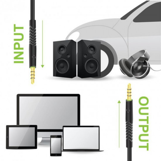 Cable Intaleo CBFLEXA1 (1283126487538) AUX 3.5mm M-3.5mm M, 1.2m Black Cable Intaleo CBFLEXA1 (1283126487538) AUX 3.5mm M-3.5mm M, 1.2m Black