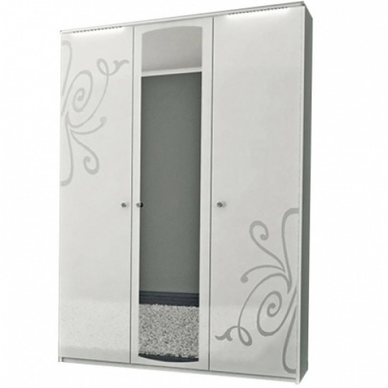 Шкаф MiroMark Богема 3Дз 139х212,5х63 белый глянец Шкаф MiroMark Богема 3Дз 139х212,5х63 белый глянец
