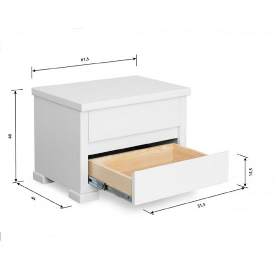 Bedside table for the bedroom made of natural pine wood Tessa latte Stemma Bedside table for the bedroom made of natural pine wood Tessa latte Stemma