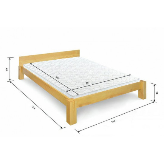 Bed made of natural wood pine Comfort 90x200 alder Stemma Bed made of natural wood pine Comfort 90x200 alder Stemma