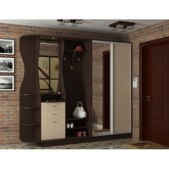 Hallway coupe Gratis Prestige 204x210x45 cm Dark wenge oak