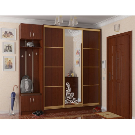  Шкаф купе Гратис трехдверный 240х240х45 см Орех Экко