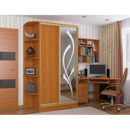  Шкаф купе Гратис двухдверный в детскую 150х240х60 см Ольха