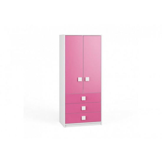 Шкаф KidsBunkBed Ш-22 белый розовый 708 x 446 x 1656 мм Шкаф KidsBunkBed Ш-22 белый розовый 708 x 446 x 1656 мм