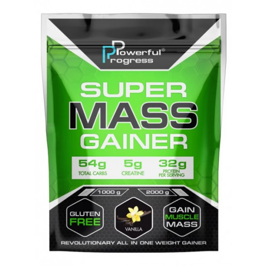 Гейнер Powerful Progress Super Mass Gainer 1 кг Ваниль (568017) Гейнер Powerful Progress Super Mass Gainer 1 кг Ваниль (568017)