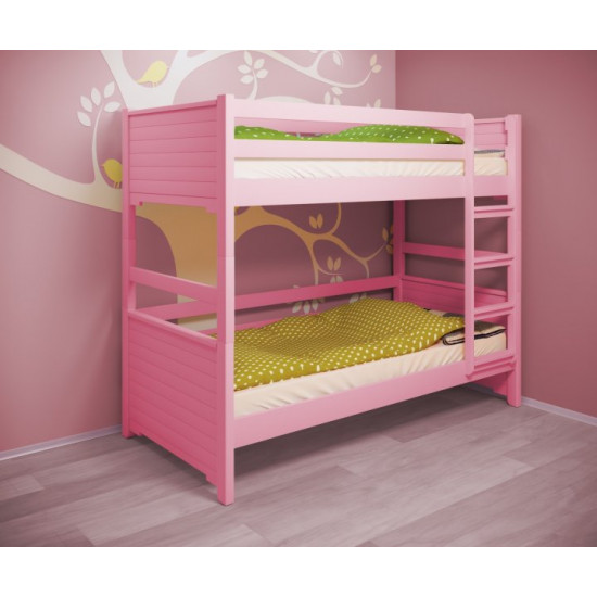 Кровать двухъярусная RainbowDream Фиронни 80х190 см розовый массив ольхи, без ящиков Кровать двухъярусная RainbowDream Фиронни 80х190 см розовый массив ольхи, без ящиков
