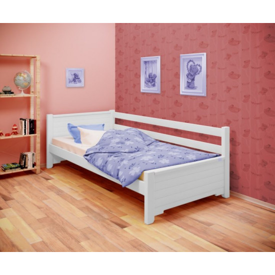 Кровать односпальная угловая RainbowDream Фиронни 80х190 см белый массив ольхи, без ящиков Кровать односпальная угловая RainbowDream Фиронни 80х190 см белый массив ольхи, без ящиков