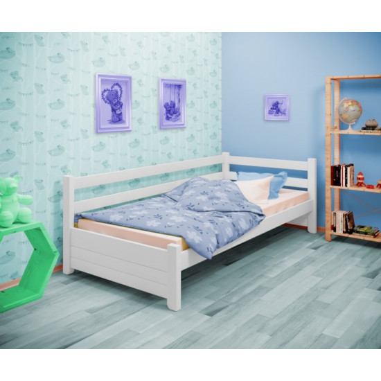 Кровать односпальная угловая RainbowDream Маркус 80х190 см белый массив ольхи, без ящиков Кровать односпальная угловая RainbowDream Маркус 80х190 см белый массив ольхи, без ящиков