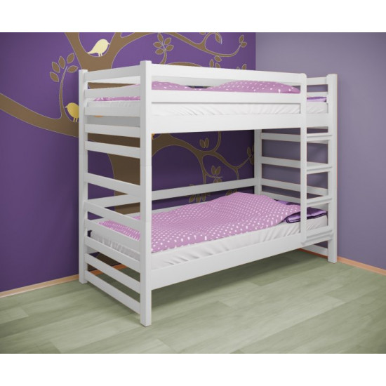 Кровать двухъярусная RainbowDream Ламия 80х190 см белый массив ольхи, без ящиков Кровать двухъярусная RainbowDream Ламия 80х190 см белый массив ольхи, без ящиков