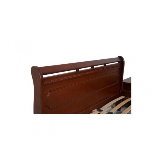 Double bed made of natural wood and MDF Flora 160x200 walnut Veles (with frame, without mattress) Double bed made of natural wood and MDF Flora 160x200 walnut Veles (with frame, without mattress)