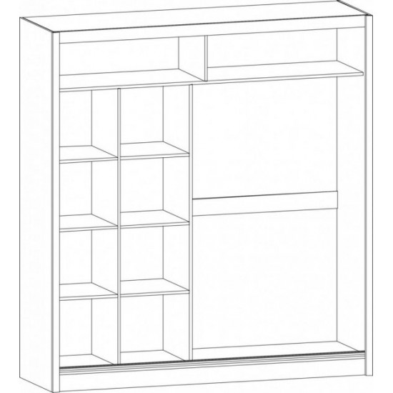Sliding wardrobe Furniture Service Alaska 2D oak Samoa/cappuccino Sliding wardrobe Furniture Service Alaska 2D oak Samoa/cappuccino