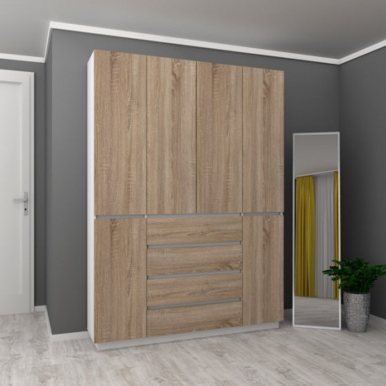 Hinged wardrobe FlashNika Hold 18 Nymphea alba + Sonoma oak Hinged wardrobe FlashNika Hold 18 Nymphea alba + Sonoma oak