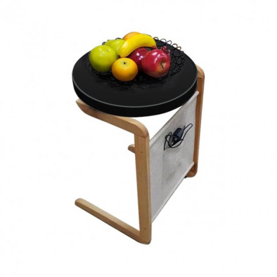 Coffee coffee table, bedside table with round top (black) Coffee coffee table, bedside table with round top (black)