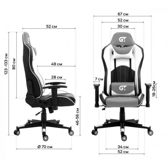 Геймерское кресло GT Racer X-5813 Black/Red/White Геймерское кресло GT Racer X-5813 Black/Red/White
