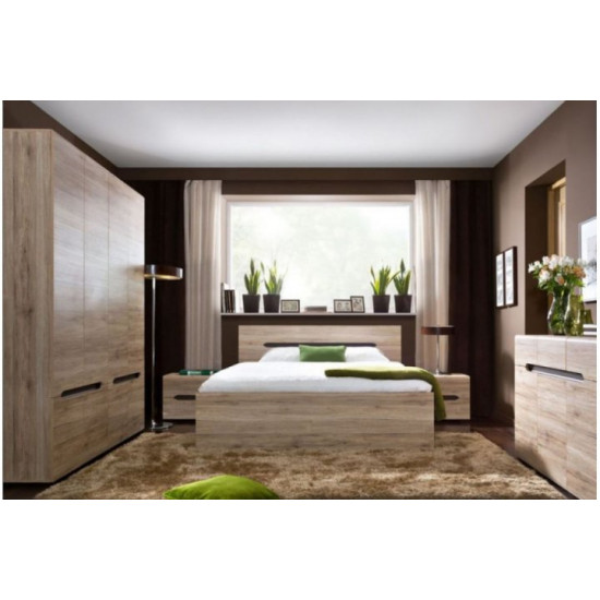Double bed made of Elpasso chipboard LOZ160 light San Remo oak Gerbor (without mattress) Double bed made of Elpasso chipboard LOZ160 light San Remo oak Gerbor (without mattress)