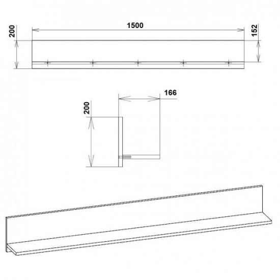 Shelf P-25 Companit Oak Sonoma Shelf P-25 Companit Oak Sonoma