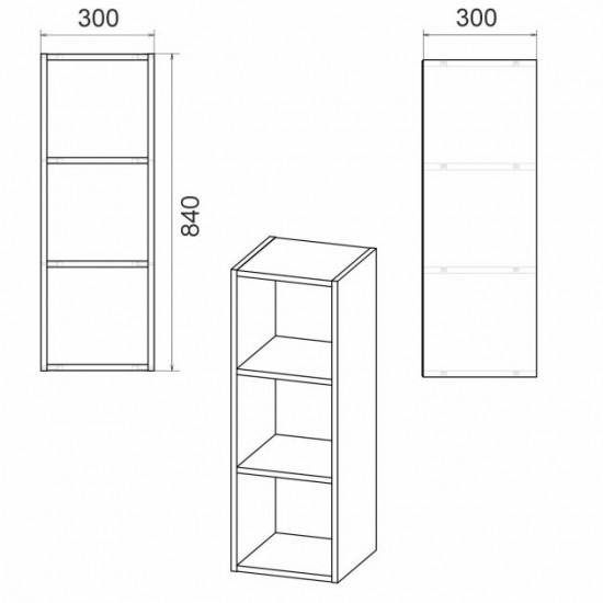 Wall shelf P-32 Kompanit Nut Wall shelf P-32 Kompanit Nut