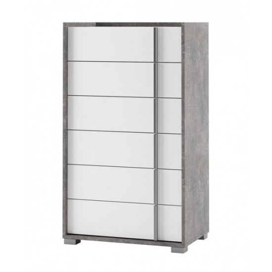 Bedroom set made of chipboard 6D Alexa 6994x2062x2205 mm industrial/white World of Furniture Bedroom set made of chipboard 6D Alexa 6994x2062x2205 mm industrial/white World of Furniture