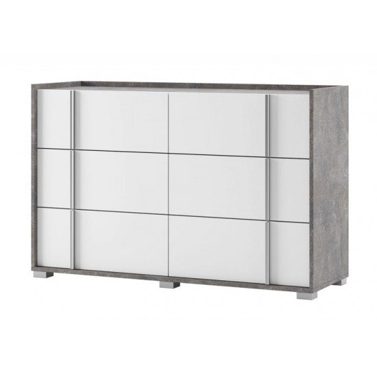 Bedroom set made of chipboard 6D Alexa 6994x2062x2205 mm industrial/white World of Furniture Bedroom set made of chipboard 6D Alexa 6994x2062x2205 mm industrial/white World of Furniture