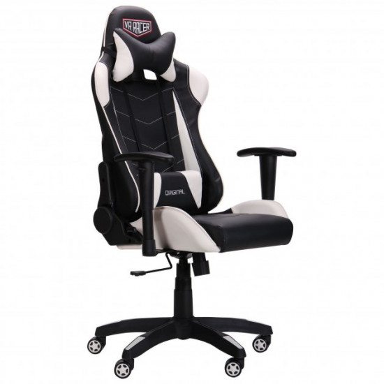 Gaming chair AMF VR Racer Blade black/white (Tilt mechanism/plastic/PU leatherette) (515280)
