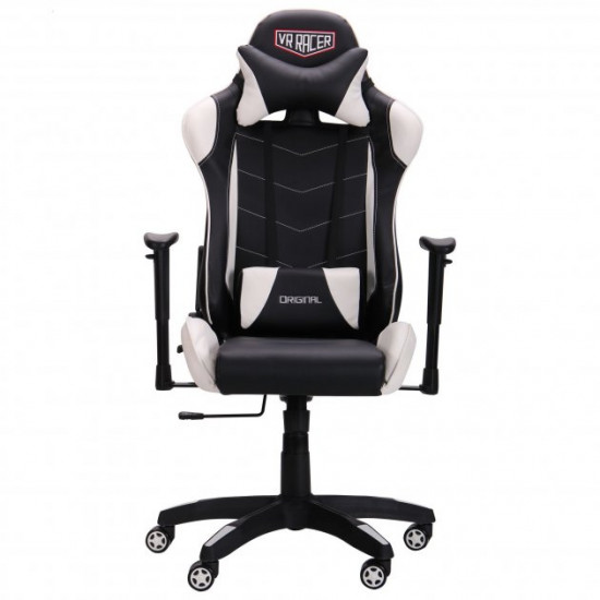 Gaming chair AMF VR Racer Blade black/white (Tilt mechanism/plastic/PU leatherette) (515280)